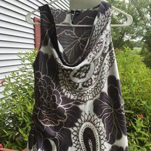 Draped Neckline Floral Blouse